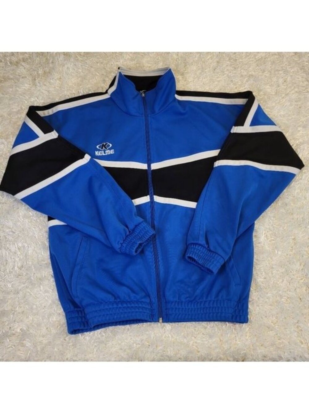 KELME futbol Soccer Jacket, Blue Black White, Medium